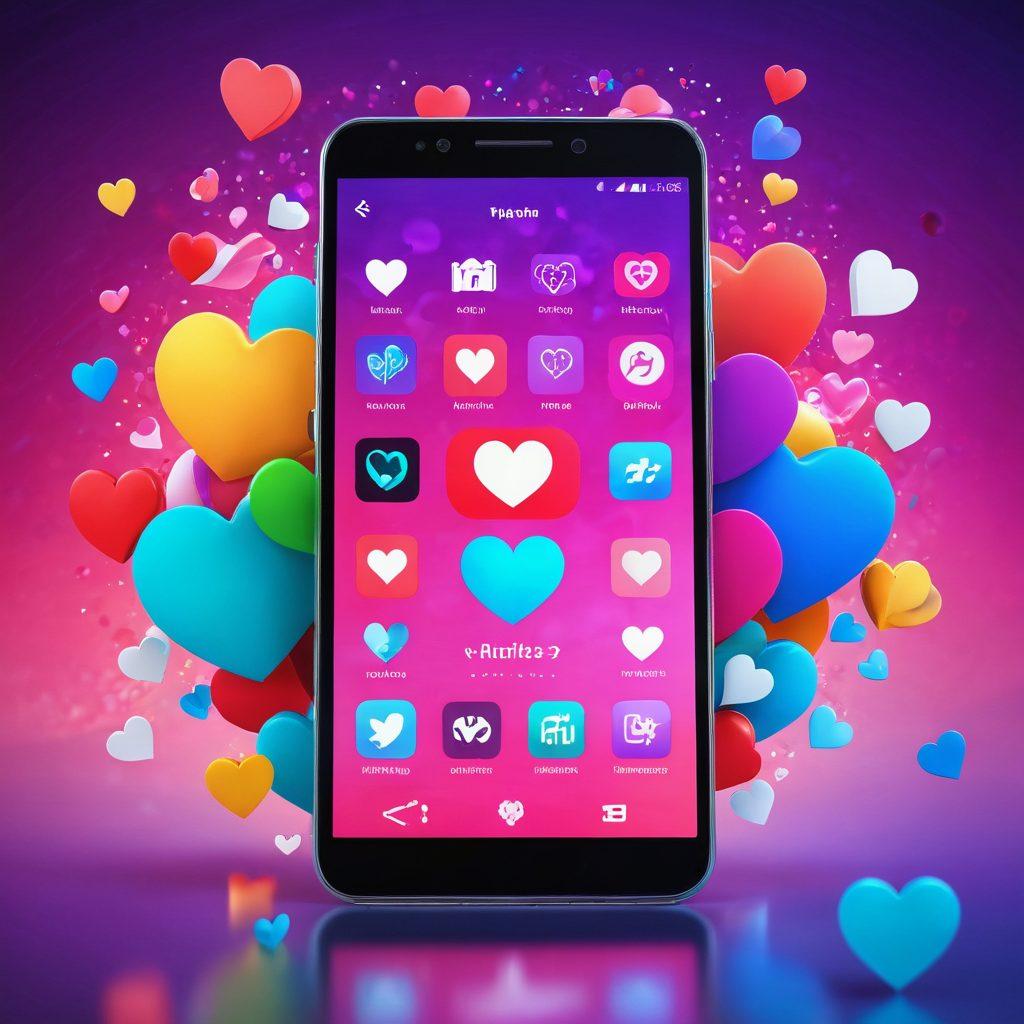 A modern, sleek interface showcasing various adult video platform icons on a smartphone, surrounded by elements symbolizing sexual entertainment like play buttons, hearts, and colorful wave patterns. The background should convey a sense of exploration with soft lighting and abstract shapes that evoke excitement. Emphasize a welcoming and informative atmosphere. vibrant colors. 3D.